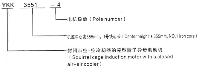 YKK系列(H355-1000)高压YR4003-4三相异步电机西安泰富西玛电机型号说明